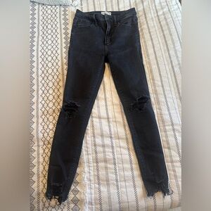Abercrombie & Fitch Black Distressed Skinny Jeans